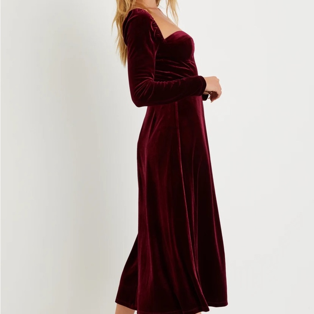 Lulus Precious Impression Velvet Burgundy